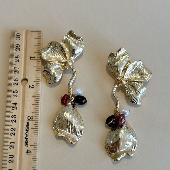 Flower drop earrings N1178 - Picture 4 of 4